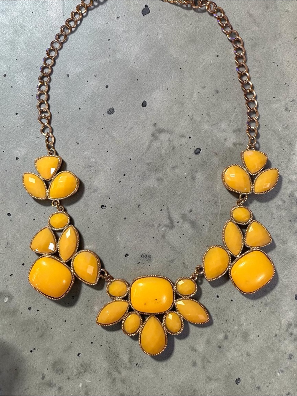 Statement Yellow Resin Bib Necklace - Unbranded